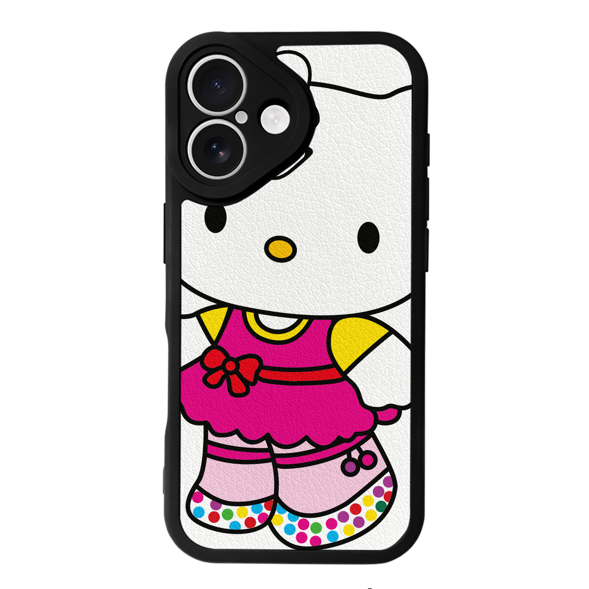 （画像用） Hello Kitty ハローキティ 【iPhone 16シリーズ対応】シリコンスマホケース（レザー調） 材質：シリコン